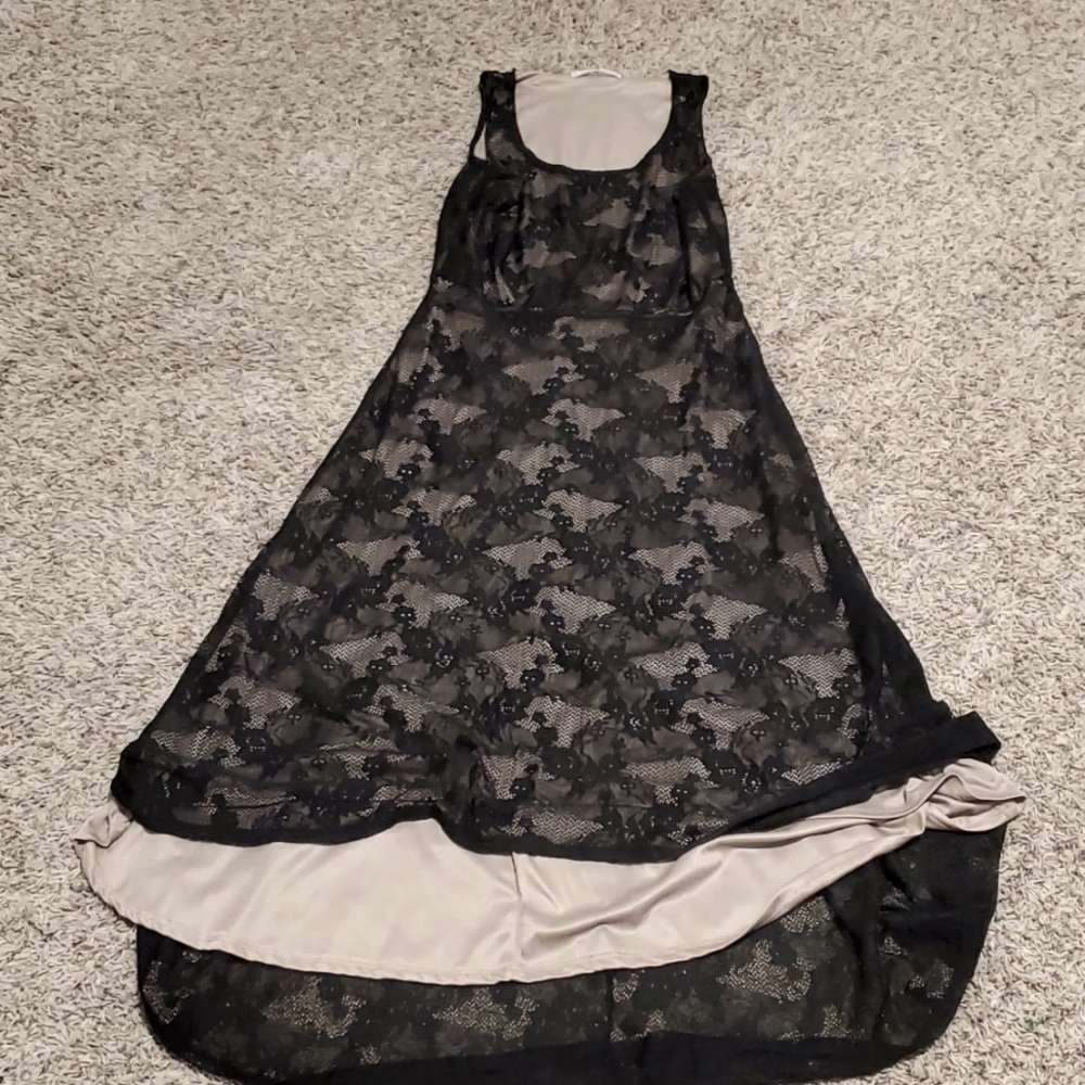 Rolla Coster Black and Tan High-Low Dress